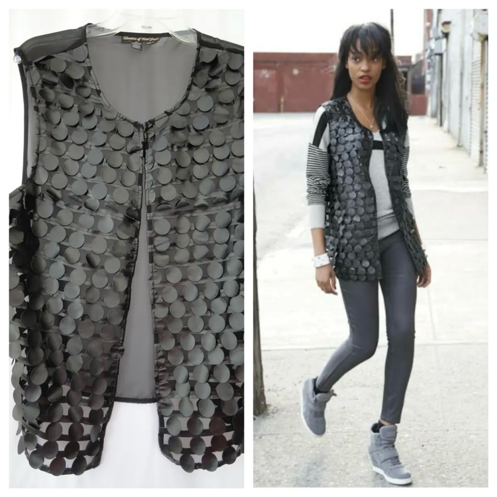 Bernie of New York Black Pleather Vest